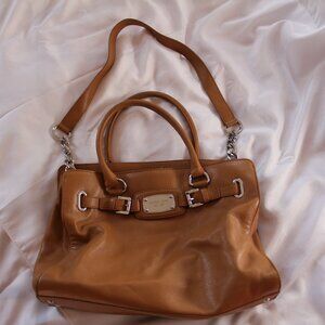 Michael Kors Hamilton Tan Leather Satchel Bag